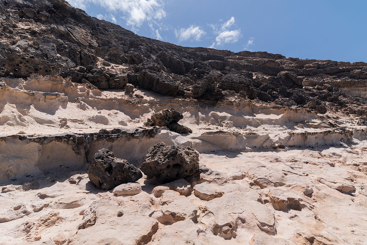 Black and white volcanic coast in Canary Islands