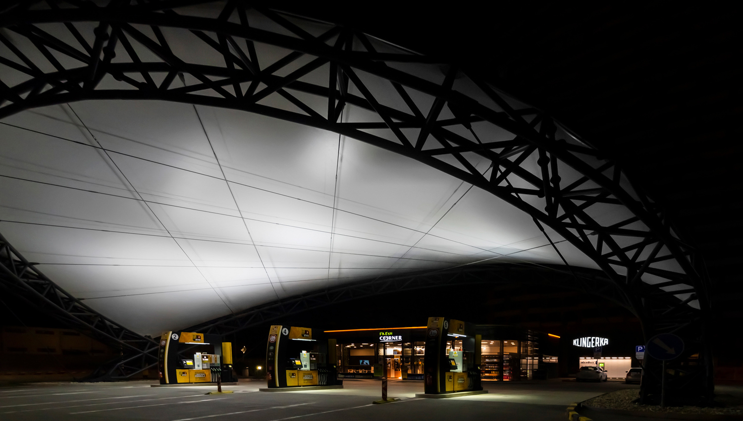 Atypical architecture - gas station in Bratislava